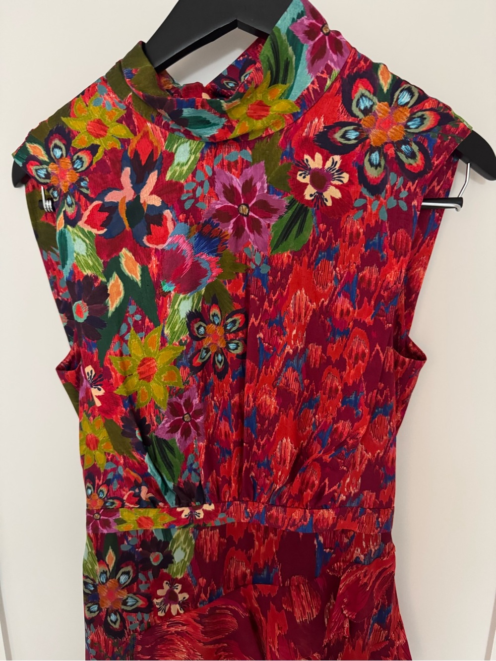 SALONI Red Floral Print Sleeveless Maxi Dress - Picture 2 of 4